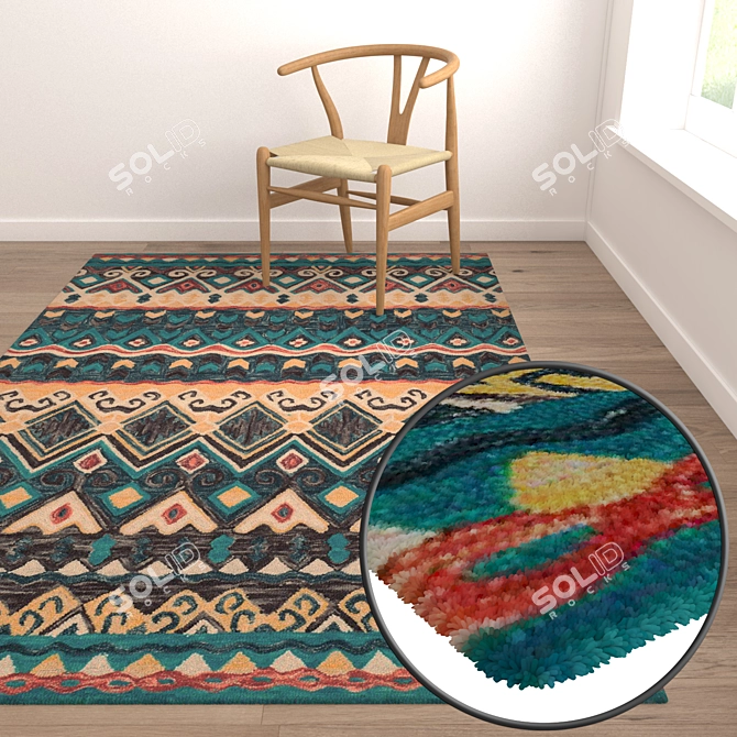 High-Quality Carpet Set: 3 Variants 3D model image 5