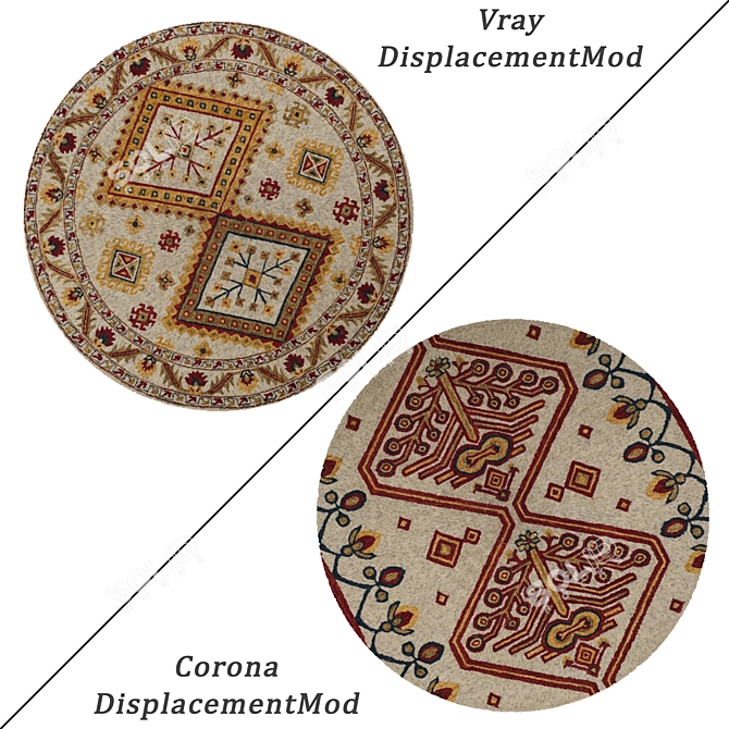 Versatile Round Carpet Set: 6 Unique Designs 3D model image 2