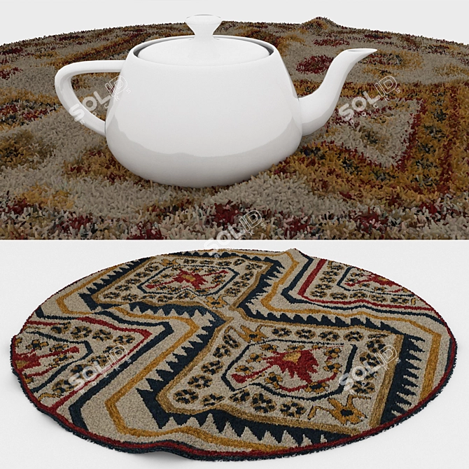 Versatile Round Carpet Set: 6 Unique Designs 3D model image 3