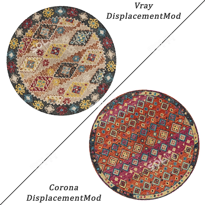 Versatile Round Rug Set: 6 Unique Designs 3D model image 2