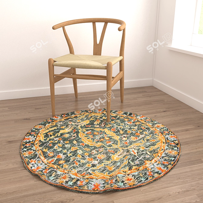 Round Carpet Set - Various Designs 3D model image 4