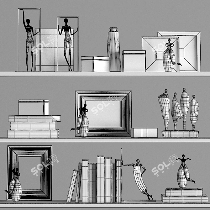 Elegant Home Decor Set 3D model image 4