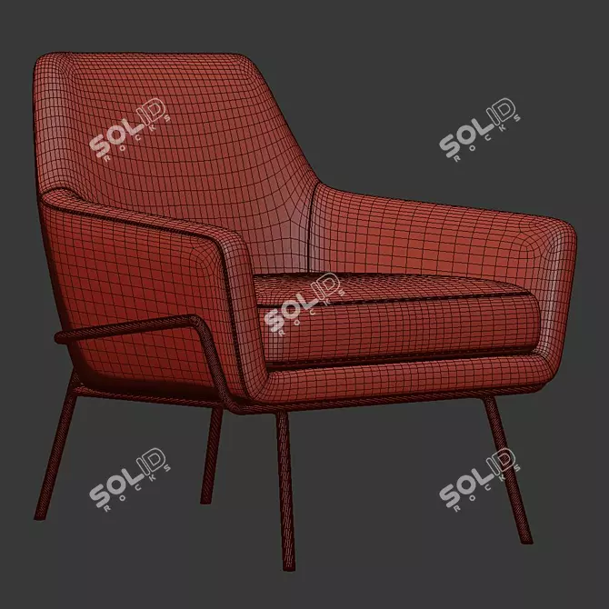 Minimalist Wire Base Chair 3D model image 4