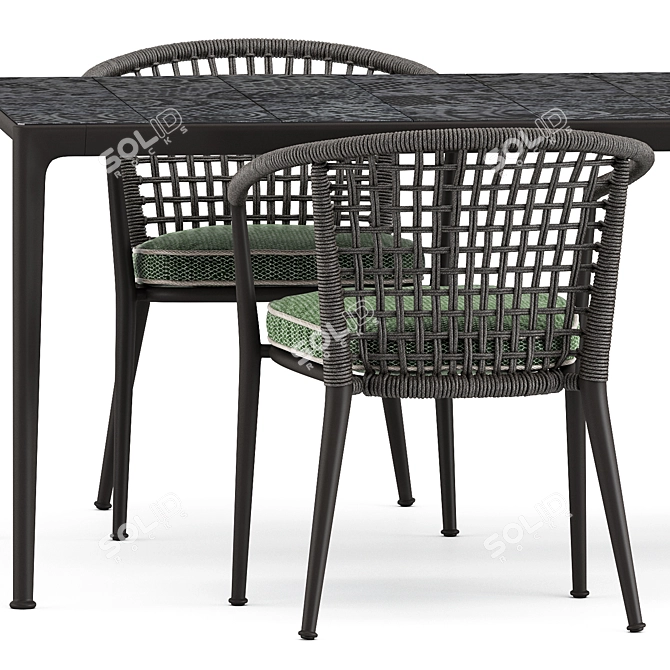 Outdoor Set: Erica 19 Chair & Mirto Table 3D model image 2