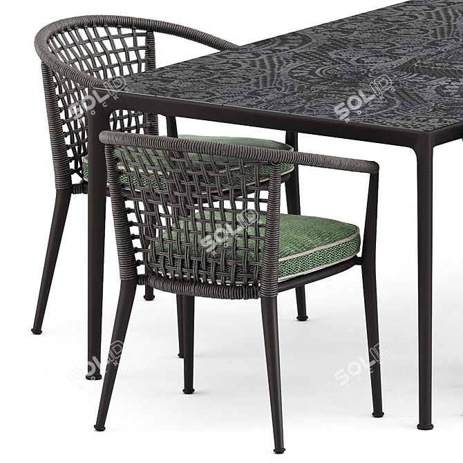 Outdoor Set: Erica 19 Chair & Mirto Table 3D model image 3