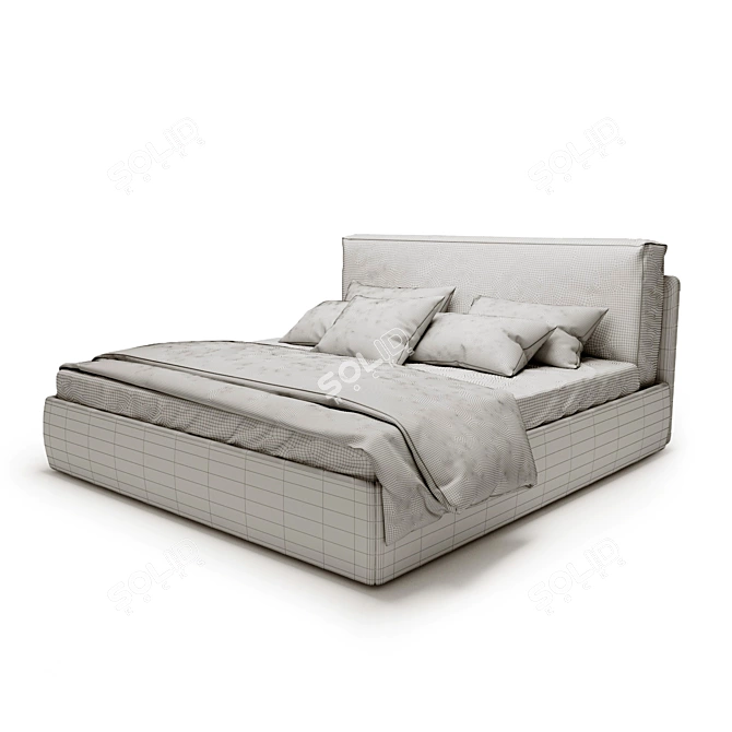 Modern Square Bed 3D model image 4