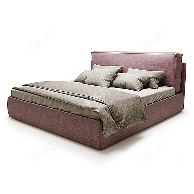 Modern Square Bed 3D model image 5