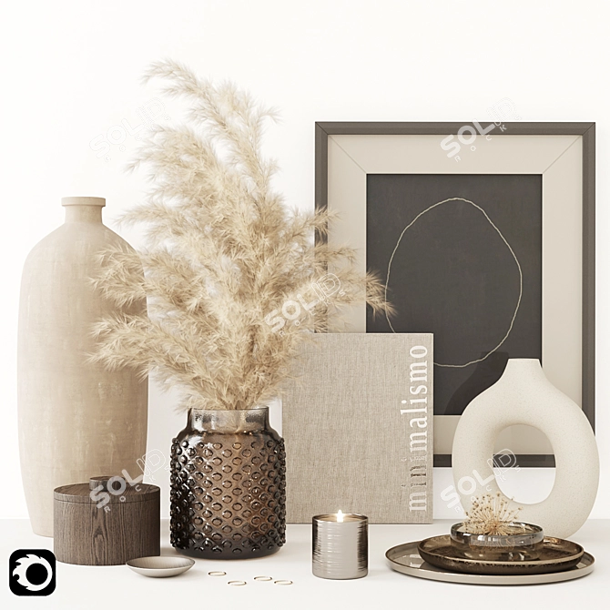 Modern Minimalist Decor Set 3D model image 1