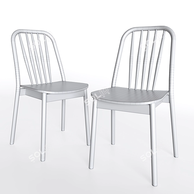 ALDO-1070: Elegant Bentwood Chair 3D model image 3