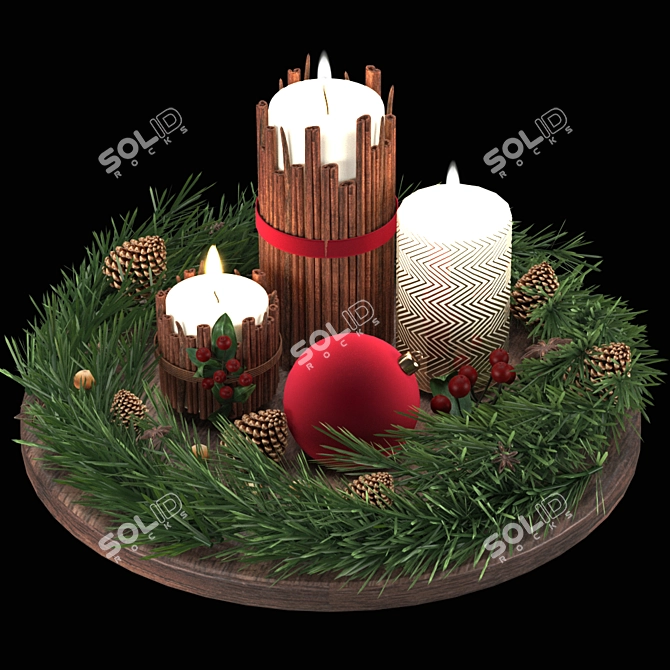 Christmas Table Decoration 2015 3D model image 1