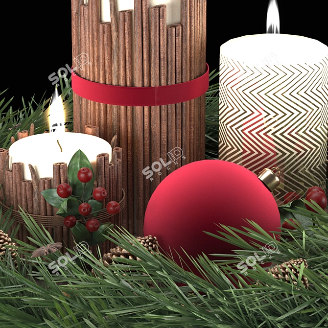 Christmas Table Decoration 2015 3D model image 2