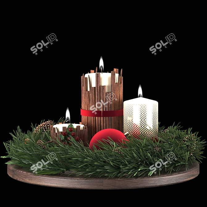 Christmas Table Decoration 2015 3D model image 3