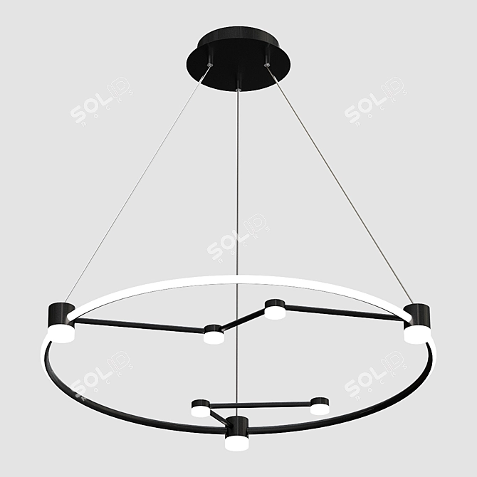 Sleek LED Ceiling Chandelier 3D model image 1