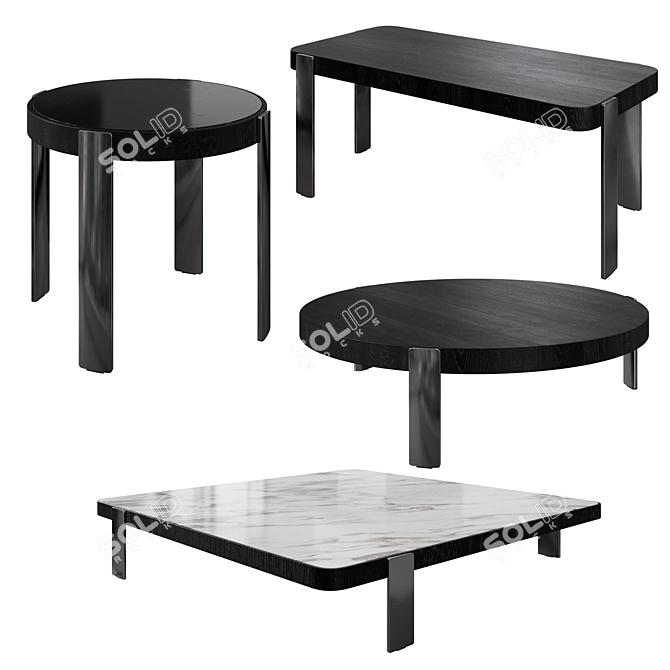 Title: Minotti Mattia Coffee Tables 3D model image 1