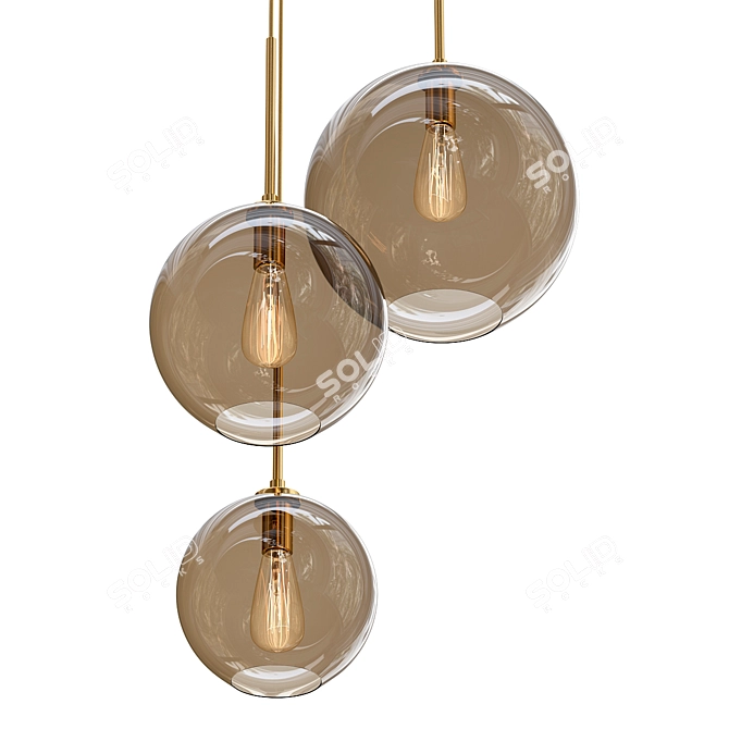 Elegant Passage Pendant Lights Set 3D model image 1