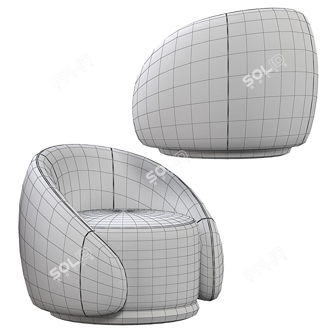 ABBRACCI Modern Armchair 3D model image 3