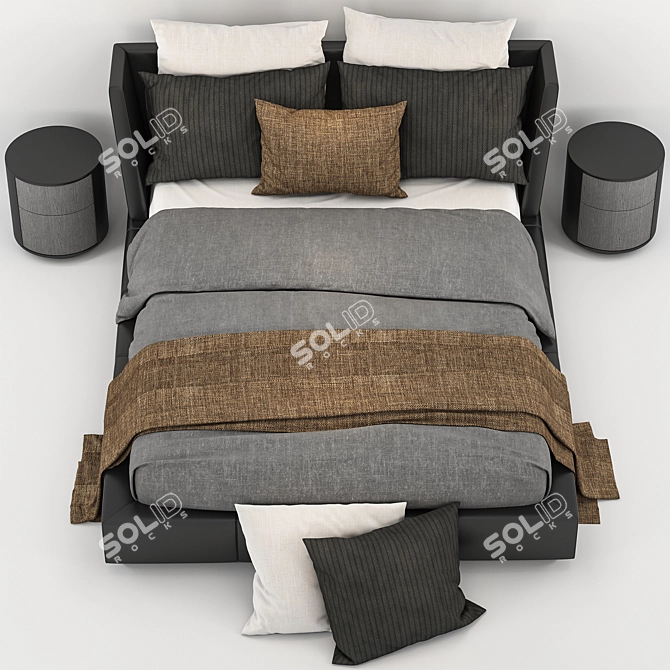 Modern Centimeter-Sized Bed 3D model image 4