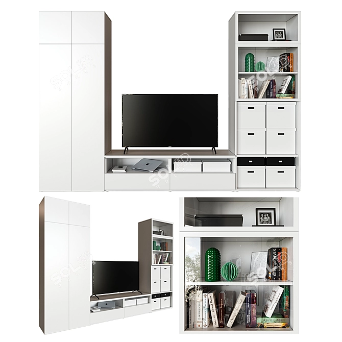 Opphus Combination Storage: 6 Doors, 2 Drawers 3D model image 1