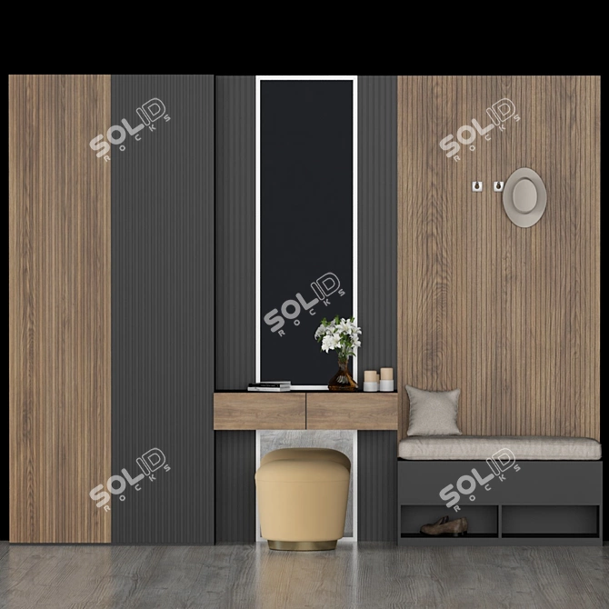 Elegant Hall Furniture Set 3D model image 1