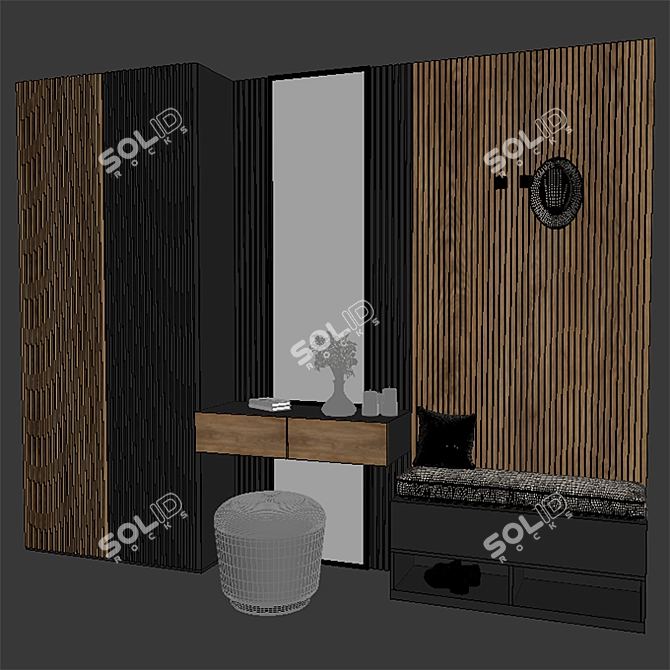 Elegant Hall Furniture Set 3D model image 3