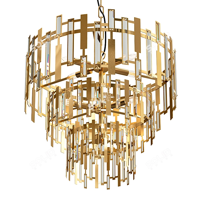 Agra Designer Glass Chandelier 3D model image 1