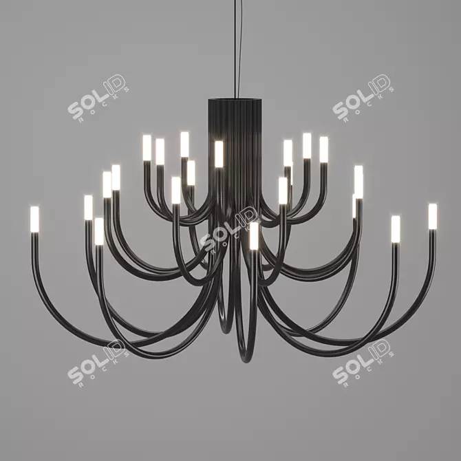 Elegant Black Chandelier: PALMA by ALMA LIGHT 3D model image 1