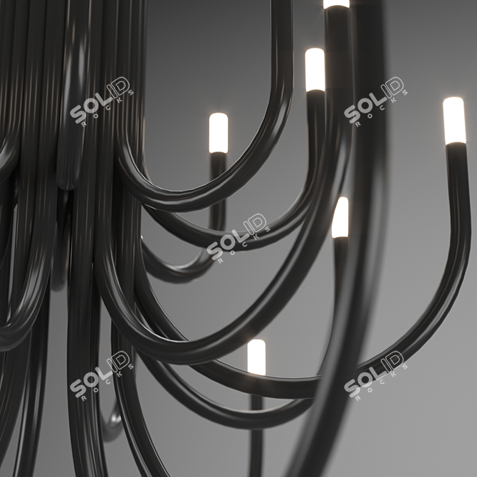 Elegant Black Chandelier: PALMA by ALMA LIGHT 3D model image 2