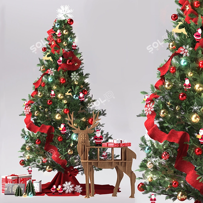 Festive Holiday Ornament Set 3D model image 1
