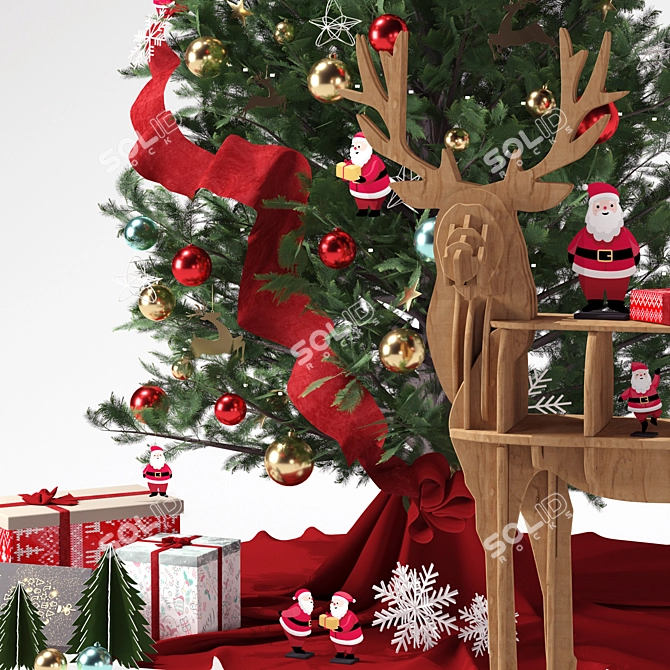 Festive Holiday Ornament Set 3D model image 3