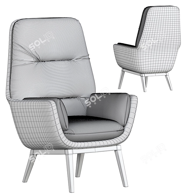 Sleek Modern Chair 3D model image 3