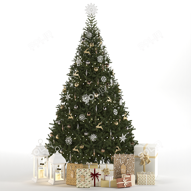 Festive Holiday Decoration Set 3D model image 1