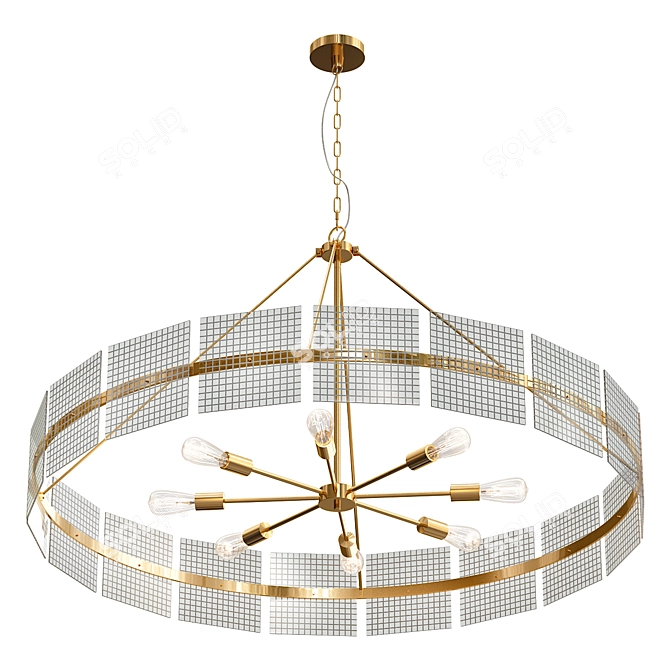 Grid Panel Chandelier 3D model image 1