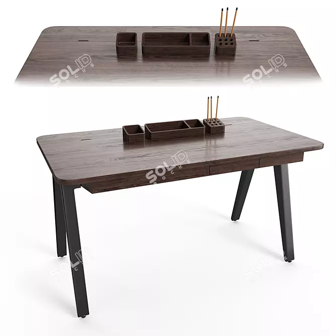 Modern Orson Desk: Stylish and Functional 3D model image 1