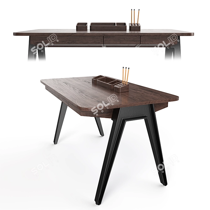 Modern Orson Desk: Stylish and Functional 3D model image 2