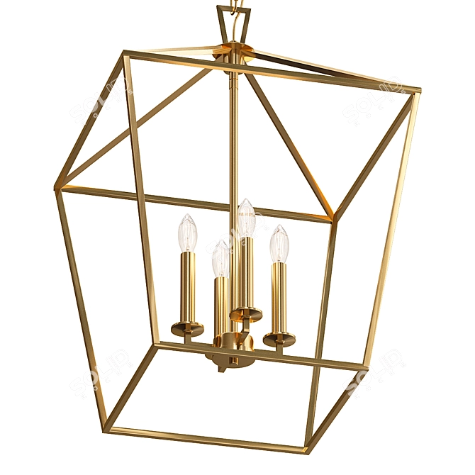 Illuminating Geometric Chandelier 3D model image 1