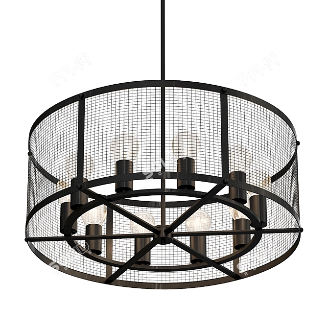 Metal Mesh Industrial Chandelier 3D model image 1