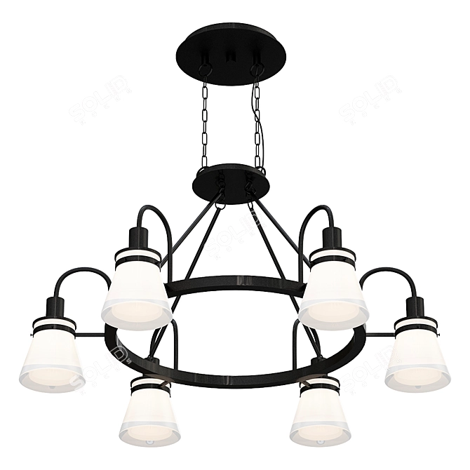 Classic Traditional 6-Light Chandelier 3D model image 1