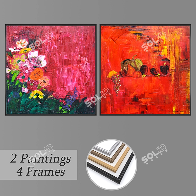 Title: Modern Wall Art Set 3D model image 1