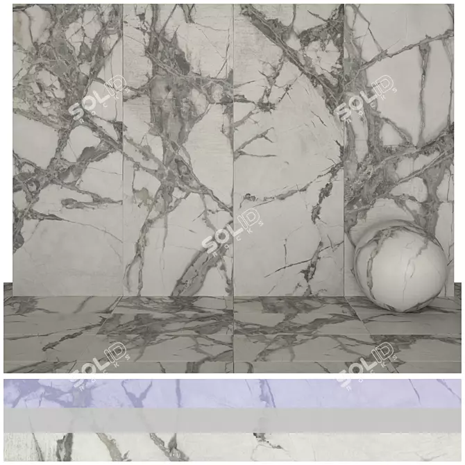Luxurious Concordia Marble: 4 Texture Variations 3D model image 1