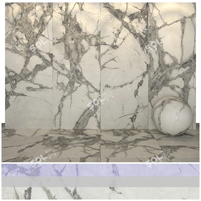 Luxurious Concordia Marble: 4 Texture Variations 3D model image 2