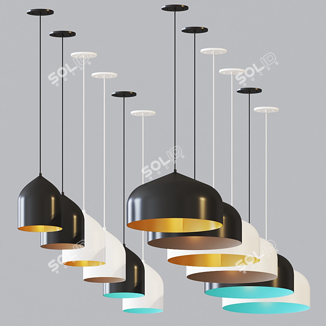 Modern Helena Pendant Light 3D model image 3