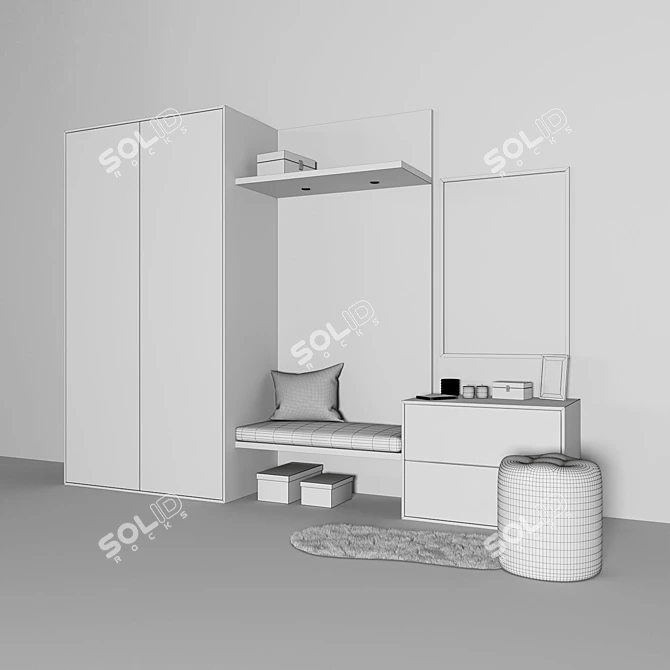 Modern Hallway Design 3D model image 4