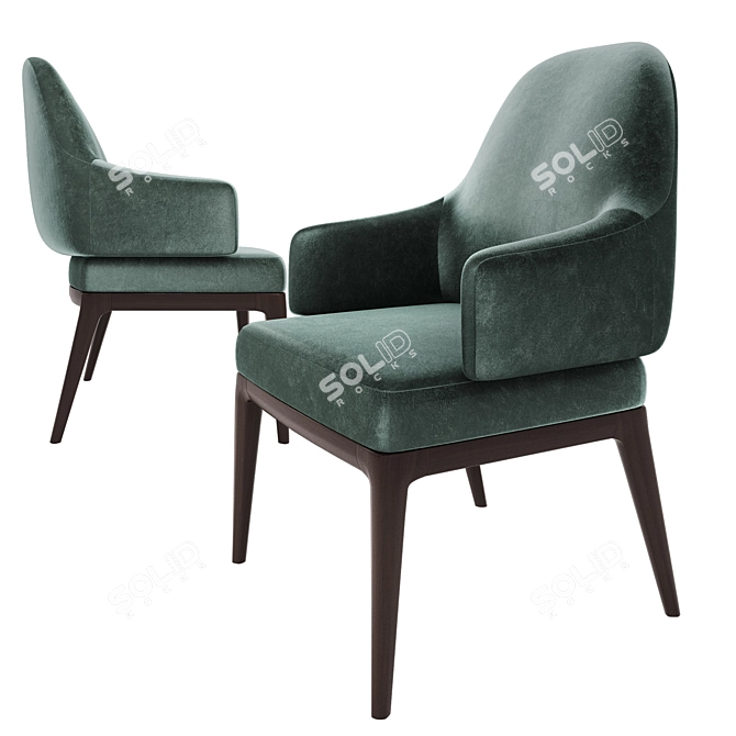 Enfold Armchair: Contemporary Elegance for Dining 3D model image 1