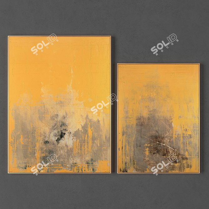 Dual Frame Set: 1000x750mm & 800x600mm with High-Resolution Textures 3D model image 1