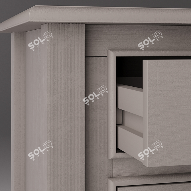 Grey Camille Chest of Drawers: Elegant Storage Solution 3D model image 4