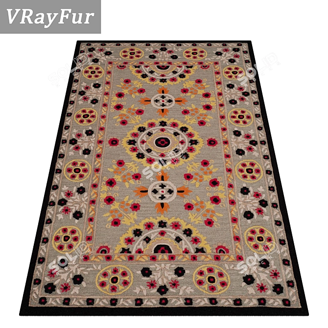 Luxury Rug Collection Set - Premium Quality Textures 3D model image 2