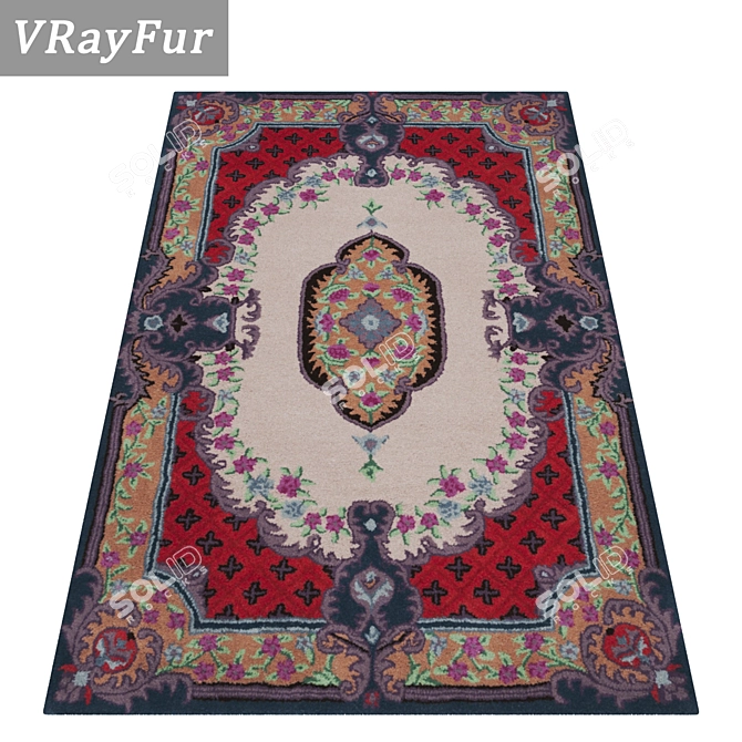 Title: Luxury Carpet Set - High-Quality Textures! 3D model image 2
