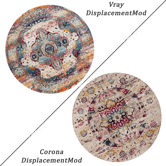 Round Carpets Set 29: Versatile 6-Piece Collection 3D model image 2