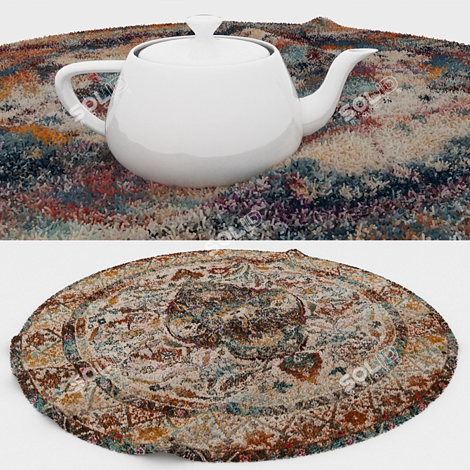 Round Carpets Set 29: Versatile 6-Piece Collection 3D model image 3