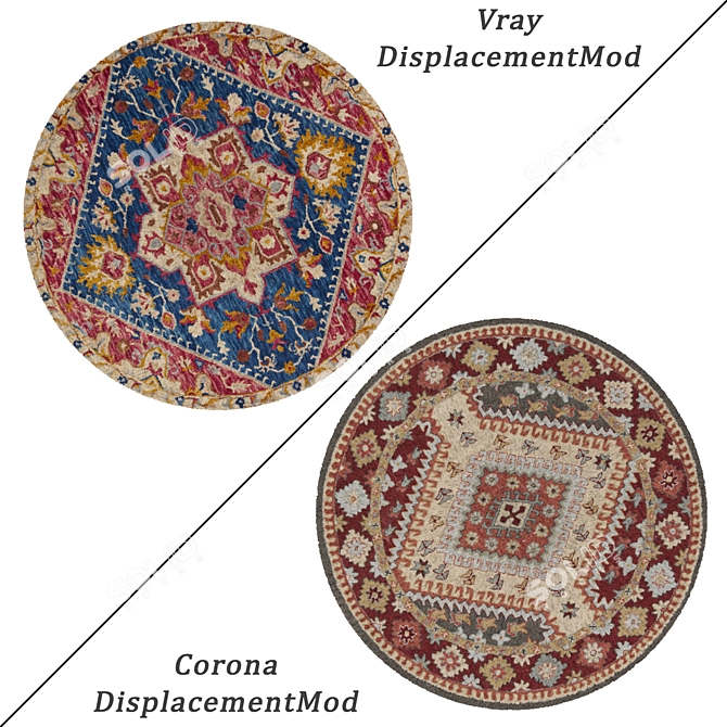 Decorative Round Carpets Set 3D model image 2